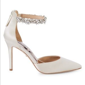 Badgley Mischka Evie Embellished Satin Pumps